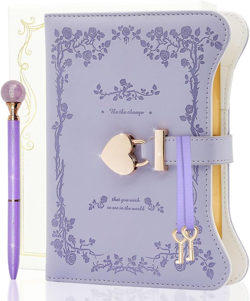 hi!SCI hi! SCI Diary with Lock and Keys for Girls & Women, 360 Pages Journal with Lock for Girls Gift Ideas, Girls Locking Diary with Pen, Cute Journals Set for Teen Girls Ages 8-12, Ideal Gifts for 8 9 10 11 12 13 14 Year Old Girl (Lavender Purple) - Image 1